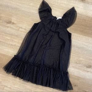 H&M black sheer dress with purple glitter